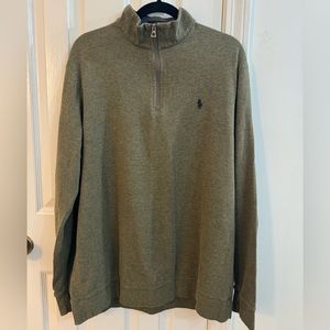 Polo Ralph Lauren Luxury Jersey Quarter-Zip Pullover Olive XL
